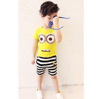 ชุดเสื้อกางเกง-Minion-มินเนี่ยนตากลม-สีเหลือง