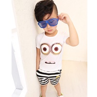 ชุดเสื้อกางเกง-Minion-มินเนี่ยนตากลม-สีขาว