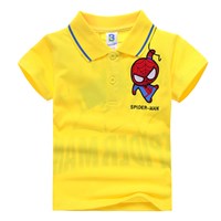 เสื้อยืดคอปก-Spiderman-สุดเจ๋ง-สีเหลือง