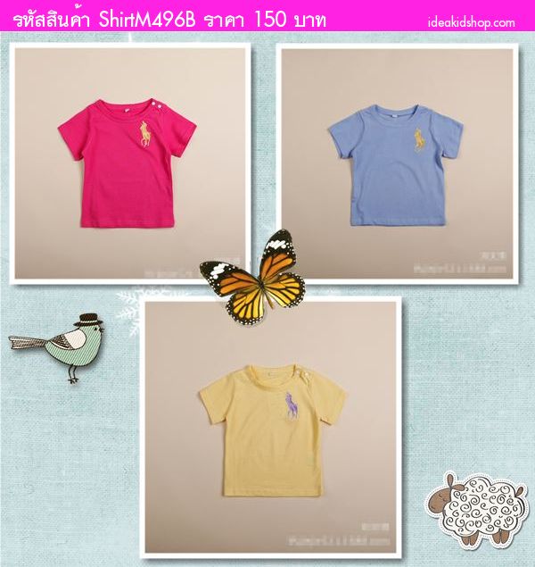 เสื้อยืด Polo พาสเทล สีม่วง