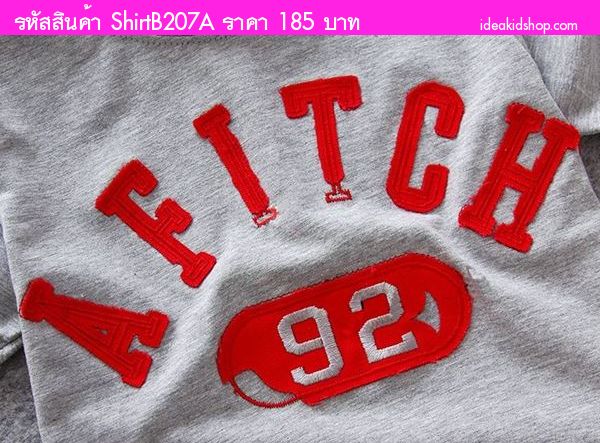 เสื้อยืดเด็กแฟชั่น AFITCH 92 สีเทา