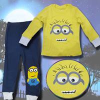 ชุดเสื้อกางเกงมินเนี่ยน-Minion-สีเหลืองกรม