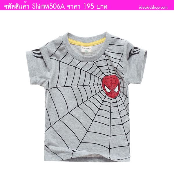 เสื้อยืดเด็ก Spiderman Basic สีเทา