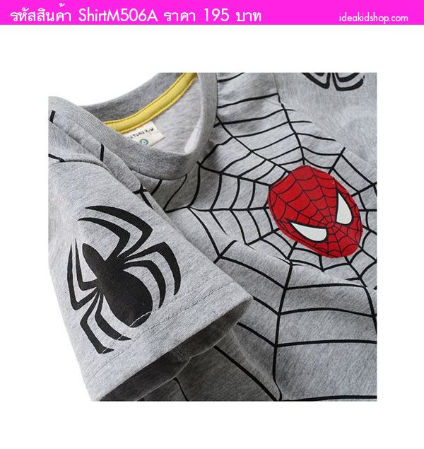 เสื้อยืดเด็ก Spiderman Basic สีเทา