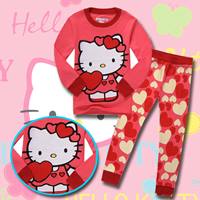 ชุดเด็ก-HELLO-KITTY-And-HEART-สีชมพูแดง