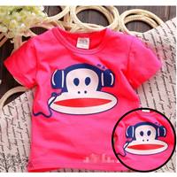 เสื้อยืด-Paul-Frank-Headphone-สีชมพูเข้ม