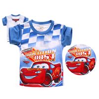 เสื้อยืดเด็ก-Cars-Lightning-Mcqueen-สีน้ำเงิน