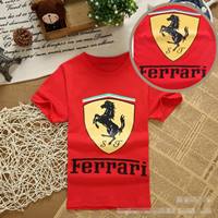 เสื้อยืดเด็ก-Ferrari-สีแดง