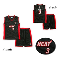 ชุดเสื้อกางเกงหนูน้อยนักบาส-HEAT-3-สีดำ