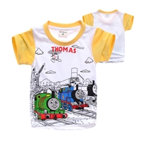 เสื้อยืดเด็ก-THOMAS-เรียบง่าย-สีเหลืองขาว