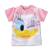 เสื้อยืดเด็กสุดเท่-Daisy-Duck-สีชมพูขาว