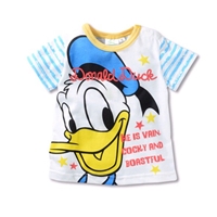 เสื้อยืดเด็ก-Donald-Duck-ลายทาง-สีฟ้าขาว