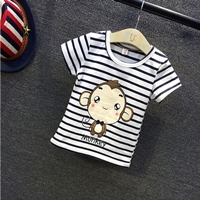 เสื้อยืดเด็ก-Baby-Monkey-ลายทาง-สีขาวกรม