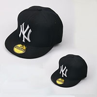 หมวกคู่แม่ลูก-Hiphop-Snapback-NY-สีดำ-(ได้-2-ใบ)