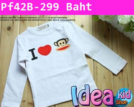 เสื้อแขนยาวและกางเกงลายทาง I Love Paul Frank