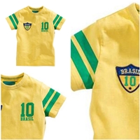 เสื้อยืดเด็ก-Brasil-เบอร์-10-สีเหลือง