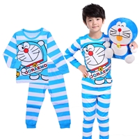 ชุดนอนด็ก-Doraemon-ลายทาง-สีฟ้าขาว