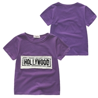 เสื้อยืดเด็กแฟชั่น-HOLLYWOOD-สีม่วง