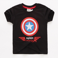 เสื้อยืดเด็ก-Captain-America-Classic-สีดำ