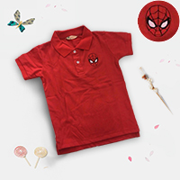 เสื้อโปโลแฟชั่นสุดเท่ลาย-Spider-man-สีแดง