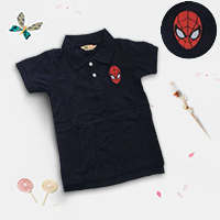 เสื้อโปโลแฟชั่นสุดเท่ลาย-Spider-man-สีกรม