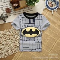 เสื้อยืดเด็ก-Batman-โลโก้สีเทา