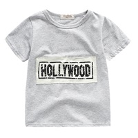 เสื้อยืดเด็กแฟชั่น-HOLLYWOOD-สีเทา