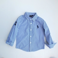 เสื้อเชิ้ตแขนยาวเด็ก-ลายทาง-Polo-สีน้ำเงิน