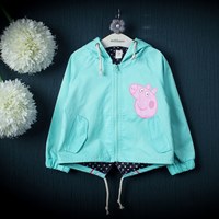 Jacket-มีฮูดแฟชั่นสุดน่ารัก-PEPPA-PIG-สีฟ้าพาสเทล