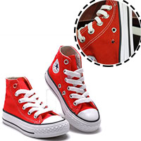 รองเท้าผ้าใบหุ้มข้อ-สไตล์-Converse-สีแดงขาว(ตำหนิ)