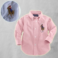 เสื้อเชิ้ตแขนยาวเด็ก-Polo-RL-Premium-grade-สีชมพู