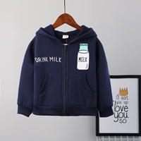 Jacket-มีฮู้ดแฟชั่นน่ารัก-DRINK-MILK-สีกรม