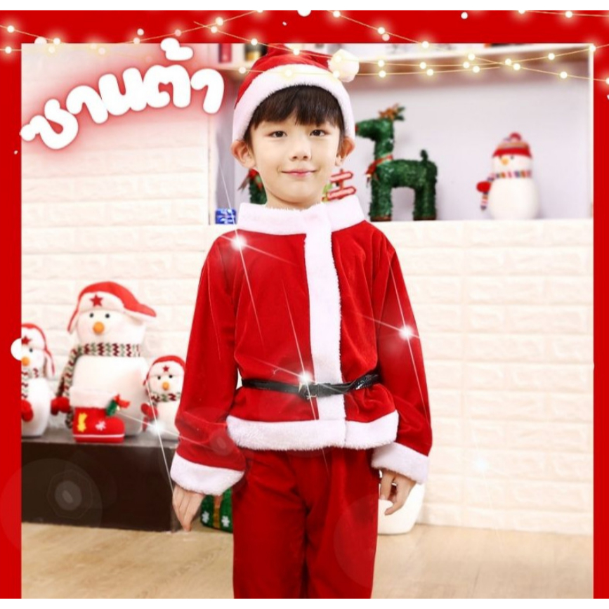 ชุดเด็กชุดเสื้อกางเกง Xmas ซานต้า แซนตี้:ซานต้า