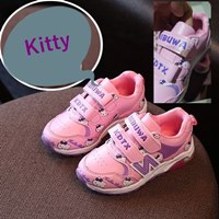 รองเท้าผ้าใบสปอร์ต-ลาย-Kitty-สีชมพูม่วง(ตำหนิ)