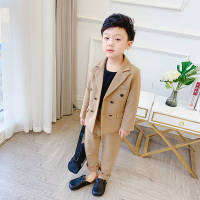 ชุดสูทเด็ก-สไตล์เกาหลี-เสื้อสูท-พร้อมกางเกง-สีน้ำตาล