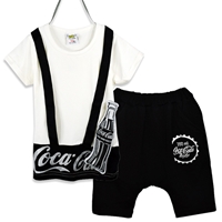 ชุดเสื้อกางเกงแต่งสไตล์เอี๊ยม-Coca-Cola-สีดำ