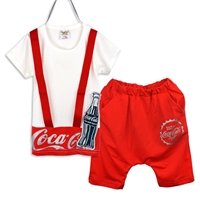 ชุดเสื้อกางเกงแต่งสไตล์เอี๊ยม-Coca-Cola-สีแดง