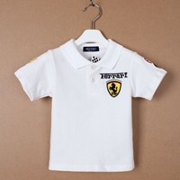 เสื้อโปโลเด็กสไตล์-Ferrari-สีขาว