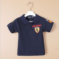 เสื้อโปโลเด็กสไตล์-Ferrari-สีดำ