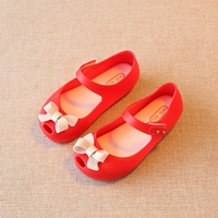 รองเท้าเด็กติดโบว์สุดเก๋-สไตล์-Mini-Melissa-สีแดง