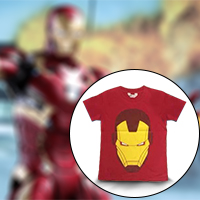 เสื้อยืดเด็กฮีโร่สุด-Ironman-สีแดง