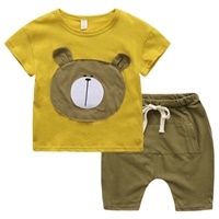 ชุดเสื้อกางเกงหนูน้อย-Teddy-Bear-สีเขียวขี้ม้า