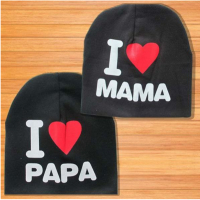 หมวกเด็ก-I-LOVE-MAMA-and-Pap-สีดำ(2-ใบ)