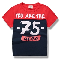 เสื้อยืดเด็ก-You-Are-The-75-Hero-สีกรมแดง