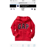 Jacket-กันหนาว-Gap-Kid-มีฮู้ดแขนยาว-สีแดง