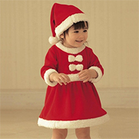 ชุดเดรสหนูน้อยลิซ-Xmas-แซนตี้-พร้อมหมวก-สีแดงเข้ม