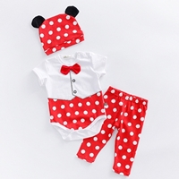 บอดี้สูท_เลกกิ้ง_หมวก-Minnie-Mouse-สีแดงขาว(3ชิ้น)