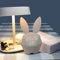 นาฬิกาโคมไฟ-Music-Bunny-Alarm-Clock-สีชมพูโอรส