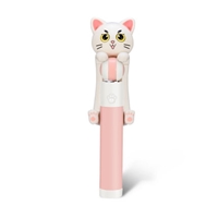 ไม้เซลฟี่-Cat-and-Selfie-Stick-ลายตาโต-สีชมพู