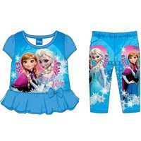 ชุดเสื้อกางเกงเลกกิ้ง-Anna-and-Elsa-Frozen-สีฟ้า